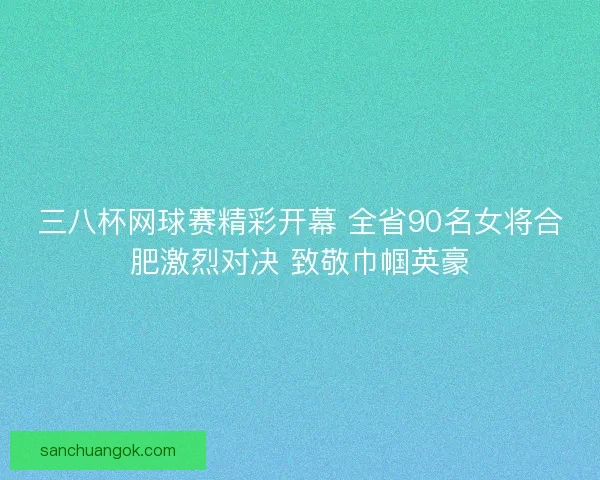 三八杯网球赛精彩开幕 全省90名女将合肥激烈对决 致敬巾帼英豪